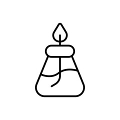 Burner outline icons, chemistry minimalist vector illustration ,simple transparent graphic element .Isolated on white background