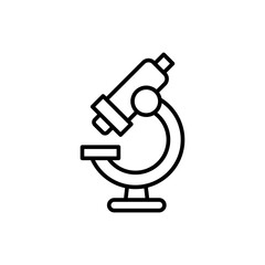 Microscope outline icons, chemistry minimalist vector illustration ,simple transparent graphic element .Isolated on white background