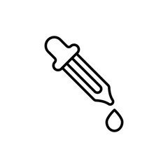 Pipette outline icons, chemistry minimalist vector illustration ,simple transparent graphic element .Isolated on white background