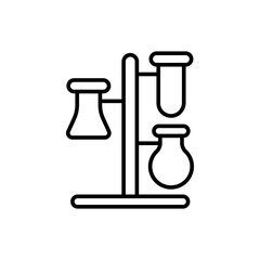 Test tube outline icons, chemistry minimalist vector illustration ,simple transparent graphic element .Isolated on white background