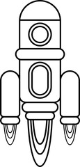vector outline of a rocket in flight