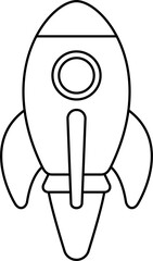 vector outline of a rocket in flight