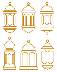 lantern outline vector collection set.