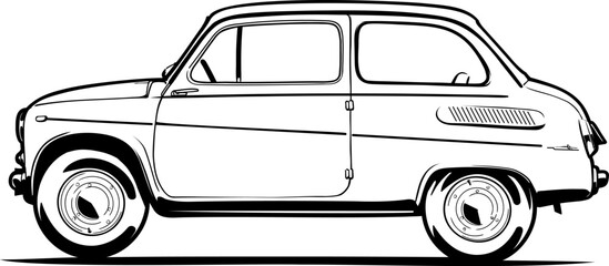 Car outline vector image. Vheicle art.