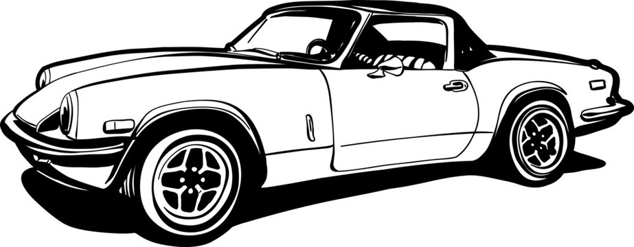 Car outline vector image. Vheicle art.
