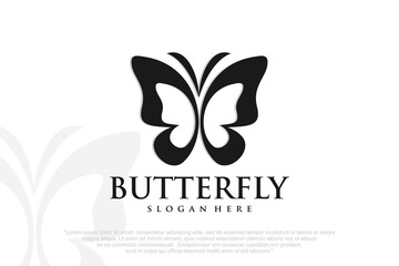 Butterfly logo. Butterfly symbol logotype. Vector illustration