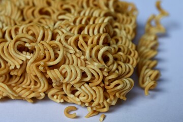 closeup shot of instant noodles