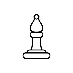 Chess bishop outline icons, minimalist vector illustration ,simple transparent graphic element .Isolated on white background