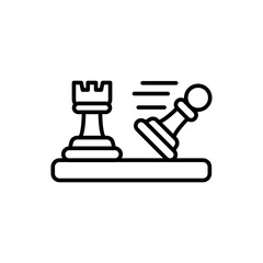 Pawn hit outline icons, minimalist vector illustration ,simple transparent graphic element .Isolated on white background