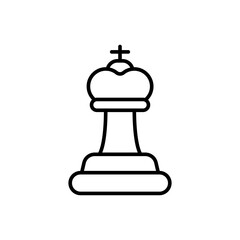 Chess king outline icons, minimalist vector illustration ,simple transparent graphic element .Isolated on white background