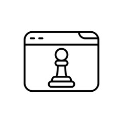 Chess website outline icons, minimalist vector illustration ,simple transparent graphic element .Isolated on white background