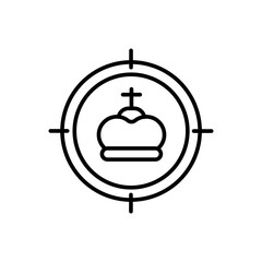 Target king outline icons, minimalist vector illustration ,simple transparent graphic element .Isolated on white background