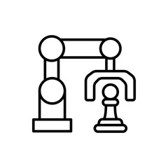 Chess bot outline icons, minimalist vector illustration ,simple transparent graphic element .Isolated on white background