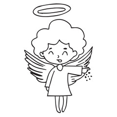 Obraz premium Hand drawn popular angel and cupid element design. cupid, valentine, love, heart