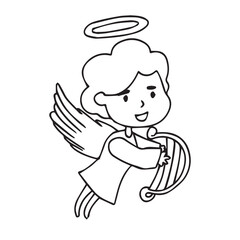 Hand drawn popular angel and cupid element design. cupid, valentine, love, heart