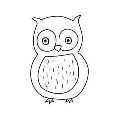 hand drawn bear, fox, deer, own autumn animal . autumn doodles isolated on white background