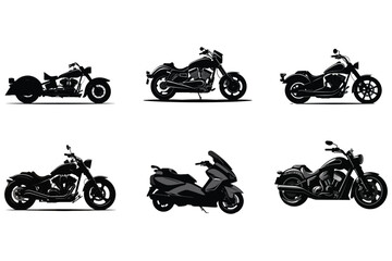 motorcycle icon design vector silhouette - obrazy, fototapety, plakaty