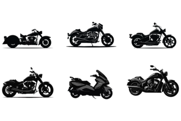 Fotobehang motorcycle icon design vector silhouette © Rokeyadesigner