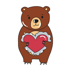 hand drawn bear, fox, deer, own autumn animal . autumn doodles isolated on white background