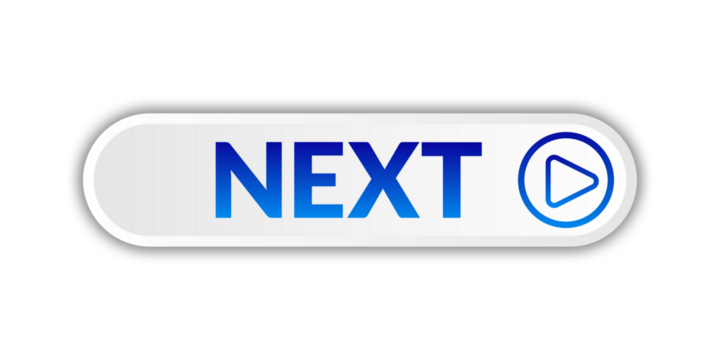 Modern trendy button. Transparent background next button