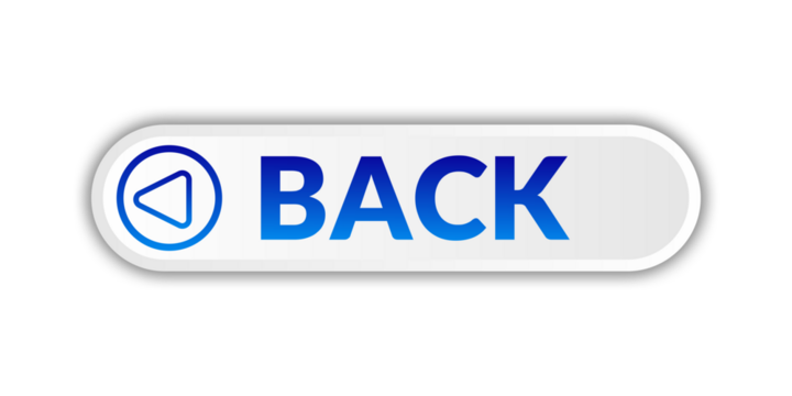 Modern trendy button. Transparent background back button