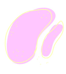 Blob pink and line yellow abstract motif elemen