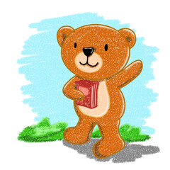 TEDDY BEAR BRING A BOOK