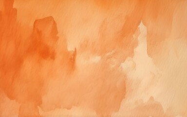 Brushed painted abstract watercolor background composed of red orange color. The techniques of smudging and blending create layers of colors. Brush stroked painting.