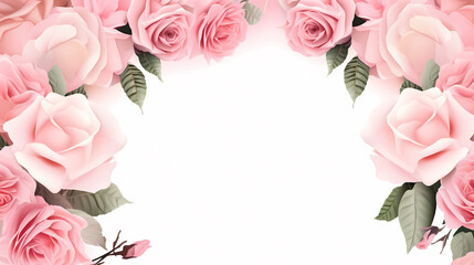 Pink rose flower composition background, decorative flower background pattern, floral border background