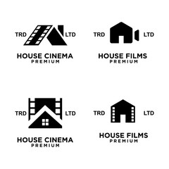 House home studio film cinema video logo icon design illustration