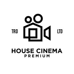 House home studio film cinema video logo icon design illustration