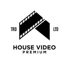 Fototapeta na wymiar House home studio film cinema video logo icon design illustration