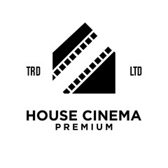 Fototapeta na wymiar House home studio film cinema video logo icon design illustration