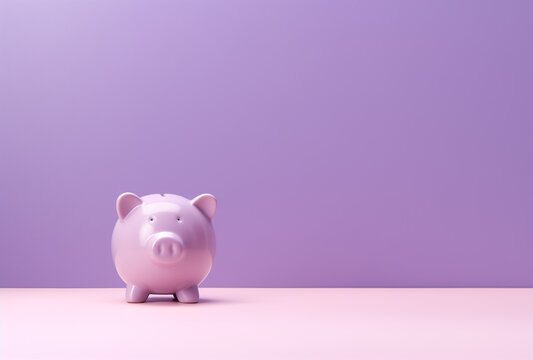 piggy bank.Minimal creative saving and hide  money concept.Copy space,top view.Generative Ai