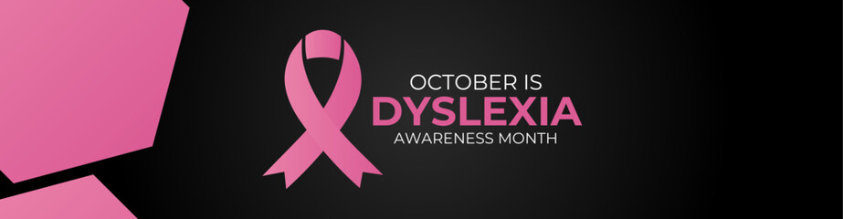 Dyslexia awareness month is observed every year in october. Vector illustration of dyslexia awareness month in aims to support those with this learning difficulty. banner, cover, poster, background. - obrazy, fototapety, plakaty