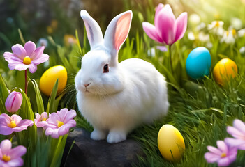 Obraz premium AI Generative illustration of a traditional Easter holiday desig
