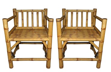 bamboo chair isolated on white