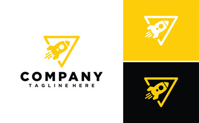 Modern Rocket Shape logo design