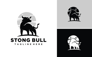 Powerful Bull Logo Design Inspiration Template