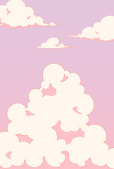 背景素材_夕焼けと入道雲