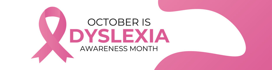 Dyslexia awareness month is observed every year in october. Vector illustration of dyslexia awareness month in aims to support those with this learning difficulty. banner, cover, poster, background.