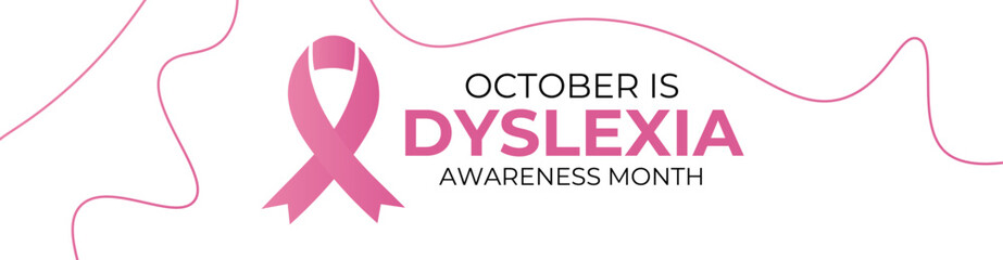 Dyslexia awareness month is observed every year in october. Vector illustration of dyslexia awareness month in aims to support those with this learning difficulty. banner, cover, poster, background.