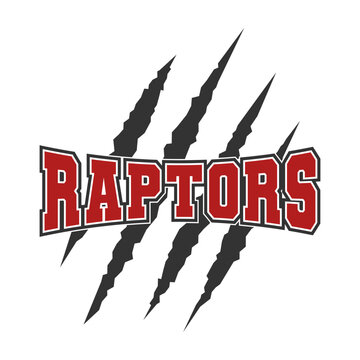 Raptors sport mascot emblem animal scratch claw stripes spirit school team.
