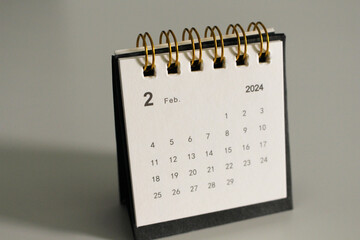 Calendar template for the new year, 2024. Place it elegantly on your clean, white work desk for a touch .