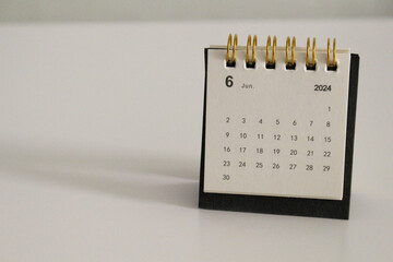 Calendar template for the new year, 2024. Place it elegantly on your clean, white work desk for a touch .