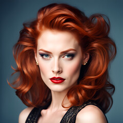 Fototapeta premium portrait of a woman with red hair
