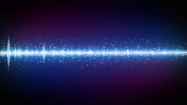 digital audio spectrum with particle effect, for music party, 4k footage