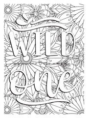 flower coloring pages and Motivational Quotes Coloring Book for black and white