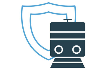 train travel insurance icon. icon related to insurance documents for travel. duotone icon style. element illustration