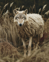 Naklejka na ściany i meble wolf in sheep clothes